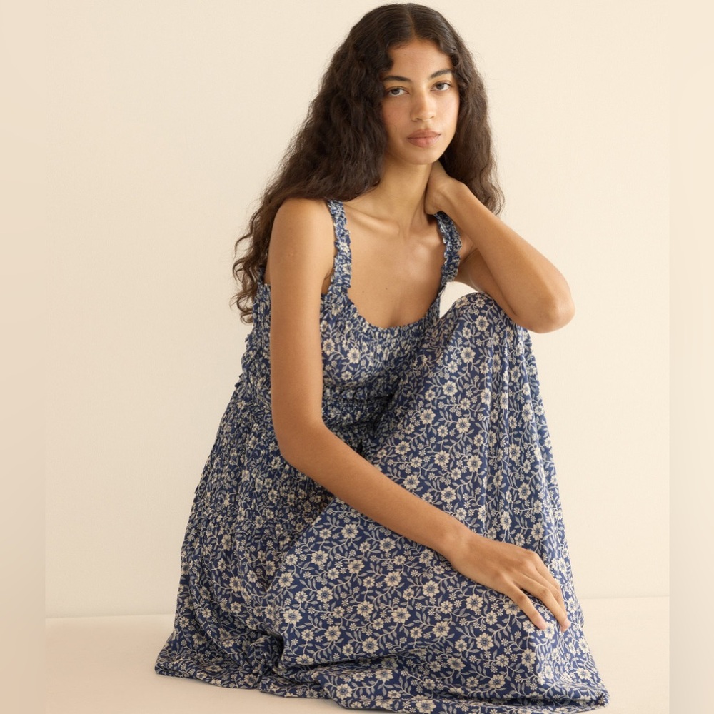 NWT Doen Marianne Dress Jessamine Calico blue floral print